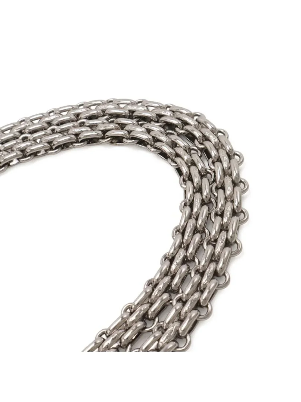 Chanel 2.55 Shoulder Bag Chain Bicolor Satin Canvas Black Ivory White Silver